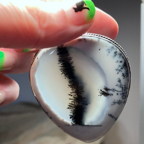 Dendritic Opal Pendant Crystal Stone Jewelry - Picture 8 of 8